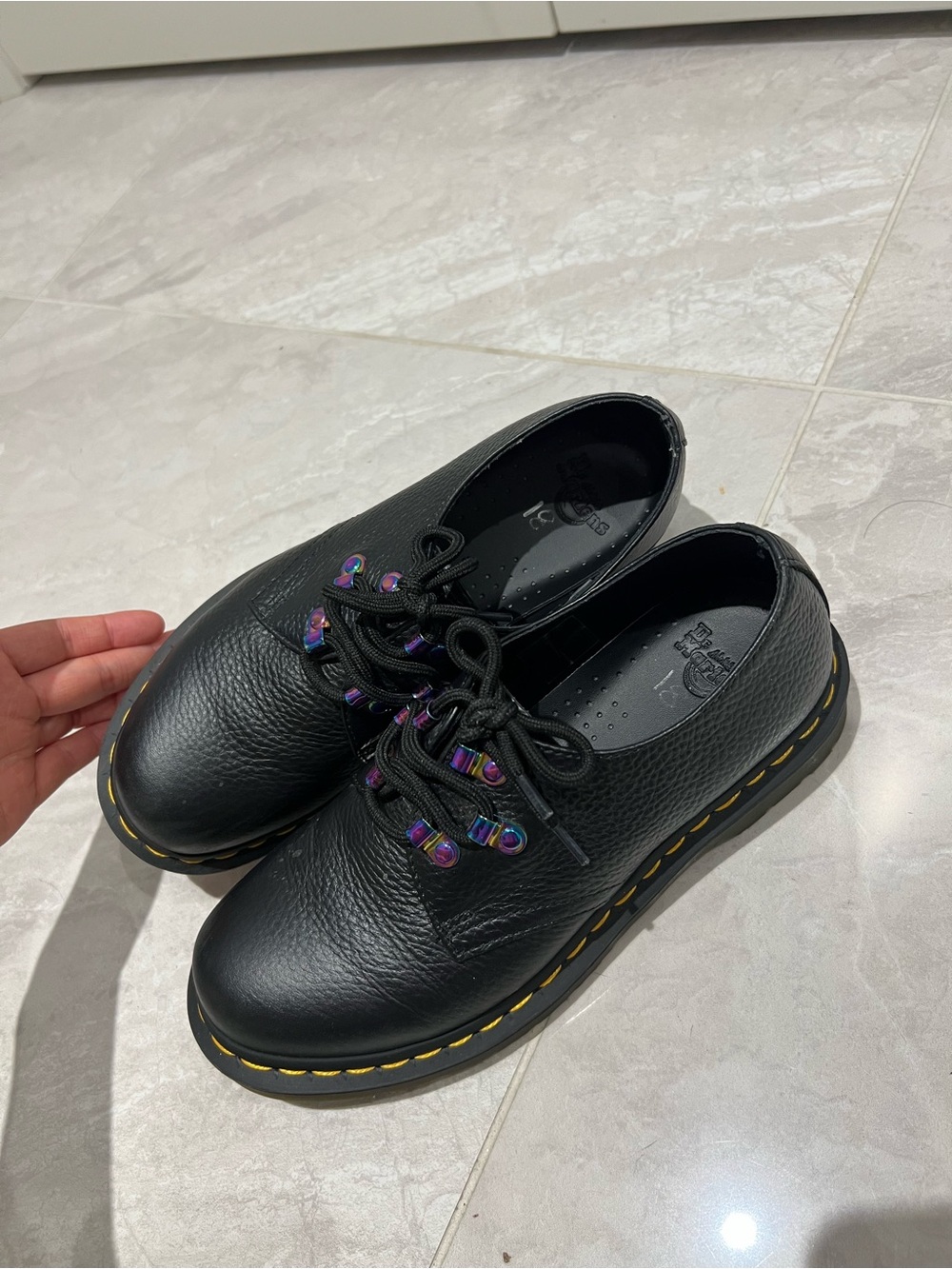 NEW Dr. Martens Oxford Leather Shoes, Iridescent Hardware